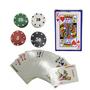 Imagem de Kit Jogo De Baralho Com 54 Cartas e 3 Dados Coloridos Poker Truco Divertido CB1575