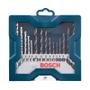 Imagem de Kit Jogo de Brocas Metal Madeira Alvenaria 3 a 8mm 15 peças X-Line  2607017504 Bosch