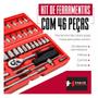 Imagem de Kit Jogo De Chaves de 46 Pçs Aço Crv 1/4 Catraca Chave Com Maleta Cor Vermelho