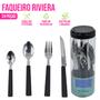 Imagem de Kit Jogo de Talheres Faqueiro Riviera 24 Peças Aço Inox