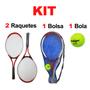 Imagem de Kit Jogo De Tênis Quadra Infantil Amador Com 2 Raquetes E Bolsa ELJ0406
