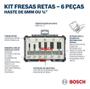 Imagem de Kit Jogo Fresas Retas Bosch Standard Encaixe 1/4 6 Peças Nf