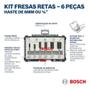 Imagem de Kit Jogo Fresas Retas Bosch Standard Encaixe 6mm 6 Peças Nf