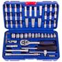 Kit Jogo Soquete 46 Pçs Aço Crv 1/4 Catraca Chave Com Maleta - Relet Imagem de Kit Jogo Soquete 46 Pçs Aço Crv 1/4 Catraca Chave Com Maleta