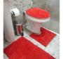 Imagem de Kit Jogo Tapete Antiderrapante Para Banheiro Box Completo Vermelho