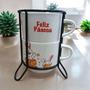 Imagem de Kit/Jogo Xícara café chá com 2 Empilhável 200ml Páscoa - Mãe e filho