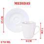 Imagem de Kit Jogo Xicaras 12Pçs 12 Pessoas Aba Larga Tramontina 170ml