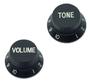 Imagem de Kit Knob Plástico tone e volume guitarra strato  Preto