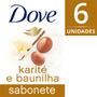 Imagem de Kit L6PM Sabonete Hidratante Corporal em Barra Dove Manteiga de Karité e Baunilha 90g - Pacote com 6 unidades