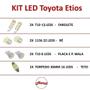 Imagem de Kit Lâmpada Led Etios Hatch Sedan Lanterna Teto Placa Ré T10