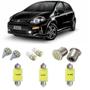 Imagem de Kit Lampada Led Fiat Punto Teto Placa Ré Farol Super Branca