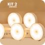 Imagem de Kit lampada luz led sensor de presença luminária recarregável portátil sem fio