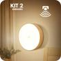 Imagem de Kit lampada luz led sensor de presença luminária recarregável portátil sem fio
