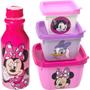 Imagem de Kit Lanche Escola Minnie Rosa Infantil Potes e Garrafa