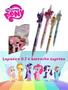 Imagem de Kit Lapiseira My Little Poney 0.7 e borracha grande surpresa material escolar papelaria volta as aulas kawai unicornio