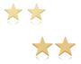 Kit Lauren - Kit Dois Brincos Estrela Lisa Banhado em Ouro 18k - Relikie Semijoias Imagem de Kit Lauren - Kit Dois Brincos Estrela Lisa Banhado em Ouro 18k