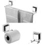 Imagem de kit lavabo banheiro cromado ventosa 03 peças Future porta toalha duplo, papeleira, cabide