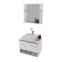 Imagem de Kit Lavabo com Espelho e Cuba Mármore Branco Tecno Mobili