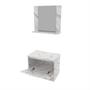 Imagem de Kit Lavabo com Espelho e Cuba Mármore Branco Tecno Mobili