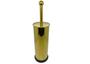 Imagem de Kit Lavabo Inox Dourado Lixeira 20L Escova Sanitaria France