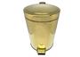 Imagem de Kit Lavabo Inox Dourado Lixeira 5L E Escova Easy Fineza