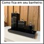 Imagem de Kit Lavabo Trio Organizador Banheiro Luxo Vidro com Bandeja