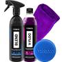 Imagem de Kit Lavagem Automotiva de Carro Preto Cera Blend Black Shampoo Lava Autos V-Floc