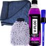 Imagem de Kit Lavagem Automotiva Shampoo Neutro V-Floc 500ml Toalha Secagem Luva Tentaculos Pincel Vonixx