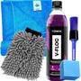 Imagem de Kit Lavagem Automotiva Shampoo Neutro V-Floc 500ml Toalha Secagem Luva Tentaculos Pincel Vonixx