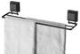 Imagem de kit lbanheiro ventosa preto fosco 2 peça porta toalha banho e gancho duplo PRAKZA