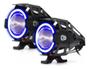 Imagem de Kit Led Farol de Milha para Moto Honda NXR 125 BROS ES 2005 Angel Eye Azul U7