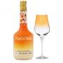 Imagem de kit licor peachtree 700 ml com taça vidro personalizada