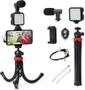 Imagem de Kit Lives Reuniões Tripé Flexivel Celular C/ Led Microfone