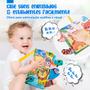 Imagem de Kit Livro Infantil Educativo para Bebês Atividades Montessori Coordenação Sensorial Brinquedo Educativo
