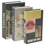 Imagem de Kit Livros Decorativos Porta Objetos Moda Maquiagem 3 peças