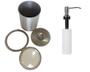 Imagem de Kit Lixeira 15cm Embutir Em Inox 304 + Dosador Detergente