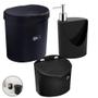 Imagem de Kit Lixeira 2,5l Basic + Saleiro Suporte Sal Condimentos + Dispenser Porta Detergente R&J - Coza