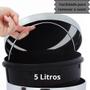 Imagem de Kit Lixeira 5 Litros Com Escova Sanitária Para Banheiro Inox