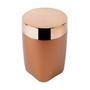 Imagem de Kit Lixeira 8L Basculante Dispenser Sabonete Porta Escova Dente Algodão Rose Gold Banheiro - Future