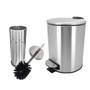 Imagem de Kit Lixeira com Pedal 5 Litros + Escova Sanitária Aço Inox Vaso Limpeza Higienização
