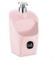 Imagem de Kit lixeira pia 4 litros tampa capacete + Dispenser porta detergente 500 ml UZ cozinha conjunto Rosa