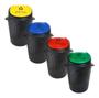 Imagem de Kit Lixeiras Seletivas Com Cores Para Reciclagem 56 Litros