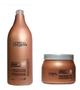 Imagem de Kit loreal shampoo 1.5+ máscara 500 gr pós química recuperação para cabelos com química