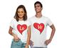 Imagem de Kit Love Com 2 Camisas Camisetas Dia Dos Namorados Casal Branca