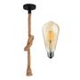 Imagem de Kit Luminária Pendente Corda Rústico Sisal 1,5 Metros Com Lâmpada Vintage LED ST64