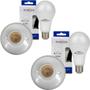 Imagem de Kit luminaria Plafon Redondo Branco 2 unidades Com Lampada LED 9W Luminaria 100W Potência