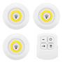 Imagem de Kit Luminárias 3X Led Spot Sem Fio Controle Remoto Branco