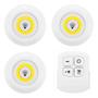 Imagem de Kit Luminárias 3x Led Spot Sem Fio Controle Remoto Branco