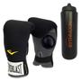 Imagem de Kit Luva Bate Saco Boxe Muay Thai Neoprene Everlast + Squeeze Automático 1lt