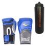 Imagem de Kit Luva Boxe Elite Pro Style Everlast Azul 12oz + Squeeze Automático 1lt